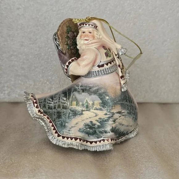Thomas Kinkade Ashton Drake Christmas Ornament Winter Path Of Welcome Santa 2003 - Picture 9 of 9